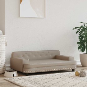 Cama para perros de cuero sintético color capuchino 90x53x30 cm de , Camas para perros - Ref: Foro24-171880, Precio: 114,25 €...