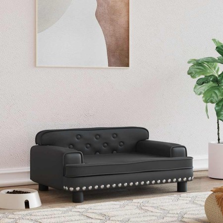 Cama para perros de cuero sintético negra 70x45x30 cm de , Camas para perros - Ref: Foro24-171889, Precio: 91,26 €, Descuento: %