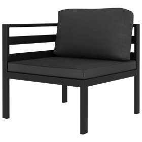 Sofá modular de esquina 1 ud con cojines aluminio antracita de , Sofás modulares de exterior - Ref: Foro24-49239, Precio: 278...