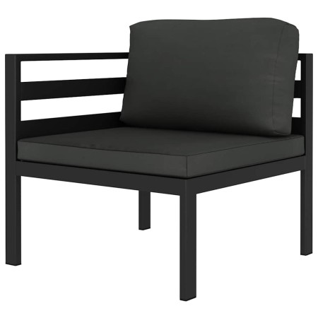 Sofá modular de esquina 1 ud con cojines aluminio antracita de , Sofás modulares de exterior - Ref: Foro24-49239, Precio: 278...
