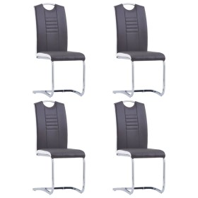 Sillas de comedor voladizas 4 unidades cuero sintético gris de , Sillas de comedor - Ref: Foro24-281774, Precio: 296,14 €, De...