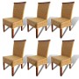 Sillas de comedor 6 unidades ratán marrón natural de , Sillas de comedor - Ref: Foro24-274203, Precio: 526,35 €, Descuento: %