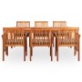 Set comedor de jardín 7 pzas y cojines madera maciza de acacia de , Conjuntos de jardín - Ref: Foro24-278905, Precio: 1,00 €,...