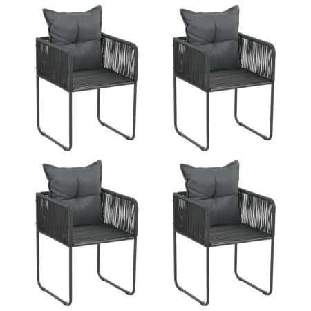Sillas de jardín con cojines 4 unidades ratán sintético negro de , Sillas de jardín - Ref: Foro24-313107, Precio: 265,51 €, D...
