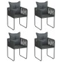 Sillas de jardín con cojines 4 unidades ratán sintético negro de , Sillas de jardín - Ref: Foro24-313107, Precio: 265,51 €, D...