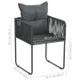 Sillas de jardín con cojines 4 unidades ratán sintético negro de , Sillas de jardín - Ref: Foro24-313107, Precio: 265,51 €, D...