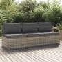 Sofá de jardín de 3 plazas con cojines ratán sintético gris de , Sofás de exterior - Ref: Foro24-318672, Precio: 282,23 €, De...
