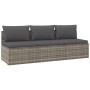 Sofá de jardín de 3 plazas con cojines ratán sintético gris de , Sofás de exterior - Ref: Foro24-318672, Precio: 282,23 €, De...