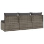 Sofá de jardín de 3 plazas con cojines ratán sintético gris de , Sofás de exterior - Ref: Foro24-318672, Precio: 282,23 €, De...