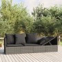 Sofá tumbona de jardín con cojines ratán sintético gris de , Tumbonas - Ref: Foro24-319564, Precio: 278,48 €, Descuento: %