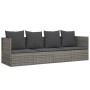 Sofá tumbona de jardín con cojines ratán sintético gris de , Tumbonas - Ref: Foro24-319564, Precio: 278,48 €, Descuento: %