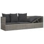 Sofá tumbona de jardín con cojines ratán sintético gris de , Tumbonas - Ref: Foro24-319564, Precio: 278,48 €, Descuento: %