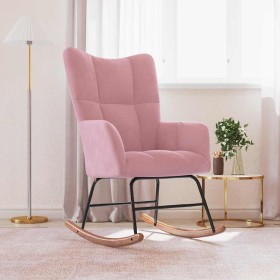 Silla mecedora de terciopelo rosa de , Mecedoras - Ref: Foro24-328143, Precio: 146,05 €, Descuento: %