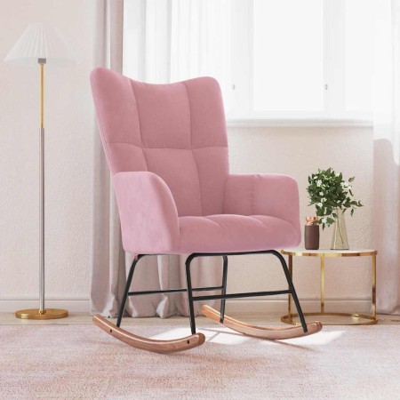 Silla mecedora de terciopelo rosa de , Mecedoras - Ref: Foro24-328143, Precio: 146,05 €, Descuento: %
