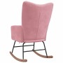 Silla mecedora de terciopelo rosa de , Mecedoras - Ref: Foro24-328143, Precio: 146,05 €, Descuento: %