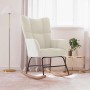 Silla mecedora de terciopelo blanco crema de , Mecedoras - Ref: Foro24-328148, Precio: 126,54 €, Descuento: %