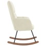 Silla mecedora de terciopelo blanco crema de , Mecedoras - Ref: Foro24-328148, Precio: 126,54 €, Descuento: %