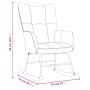 Silla mecedora de terciopelo blanco crema de , Mecedoras - Ref: Foro24-328148, Precio: 126,54 €, Descuento: %