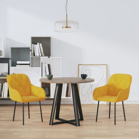Sillas de comedor 2 unidades terciopelo amarillo de , Sillas de comedor - Ref: Foro24-344852, Precio: 129,77 €, Descuento: %