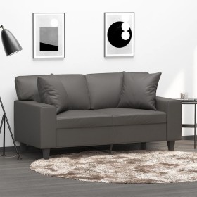 Cojines decorativos 2 uds cuero sintético gris 40x40 cm de , Cojines - Ref: Foro24-349482, Precio: 26,60 €, Descuento: %