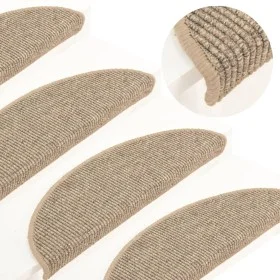 Alfombrilla autoadhesiva escalera 15 uds beige oscuro 56x17x3cm de vidaXL, Alfombrillas para escalones - Ref: Foro24-326896, ...
