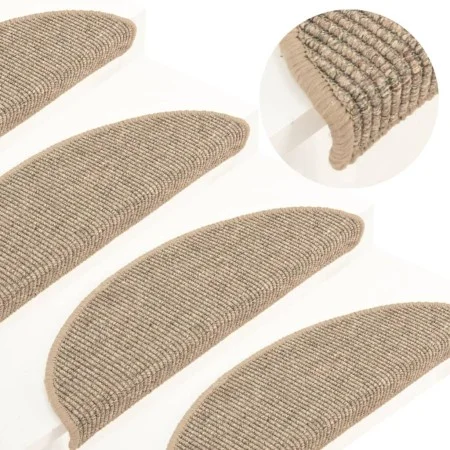 Alfombrilla autoadhesiva escalera 15 uds beige oscuro 56x17x3cm de vidaXL, Alfombrillas para escalones - Ref: Foro24-326896, ...