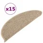 Alfombrilla autoadhesiva escalera 15 uds beige oscuro 56x17x3cm de vidaXL, Alfombrillas para escalones - Ref: Foro24-326896, ...