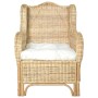 Sofá con cojín ratán natural y lino de , Sofás - Ref: Foro24-325463, Precio: 256,71 €, Descuento: %