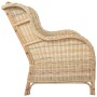 Sofá con cojín ratán natural y lino de , Sofás - Ref: Foro24-325463, Precio: 256,71 €, Descuento: %