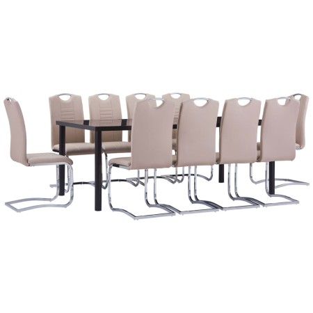 Juego de comedor 11 piezas cuero sintético color capuchino de , muebles para cocinas y comedores - Ref: Foro24-3053170, Preci...