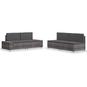 Juego de muebles de jardín 4 piezas ratán sintético gris de , Conjuntos de jardín - Ref: Foro24-3054605, Precio: 390,99 €, De...