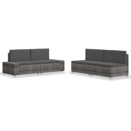 Juego de muebles de jardín 4 piezas ratán sintético gris de , Conjuntos de jardín - Ref: Foro24-3054605, Precio: 390,99 €, De...