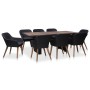 Set comedor de jardín 9 piezas y cojines ratán sintético negro de , Conjuntos de jardín - Ref: Foro24-3057813, Precio: 1,00 €...