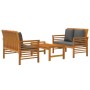 Set de muebles para jardín 3 piezas con cojines madera acacia de , Conjuntos de jardín - Ref: Foro24-3058099, Precio: 444,87 ...