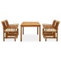 Set comedor de jardín 5 pzas y cojines madera maciza de acacia de , Conjuntos de jardín - Ref: Foro24-3058086, Precio: 543,94...
