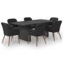 Juego de comedor para jardín 7 piezas ratán sintético negro de , Conjuntos de jardín - Ref: Foro24-3059482, Precio: 816,47 €,...