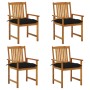 Sillas de jardín con cojines 4 unidades madera maciza de acacia de , Sillas de jardín - Ref: Foro24-3061212, Precio: 323,72 €...