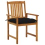 Sillas de jardín con cojines 4 unidades madera maciza de acacia de , Sillas de jardín - Ref: Foro24-3061212, Precio: 323,72 €...