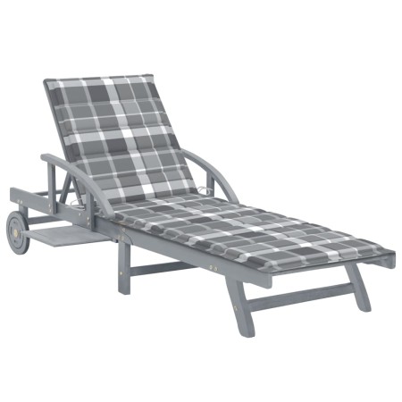 Tumbona de jardín con cojín madera maciza de acacia de , Tumbonas - Ref: Foro24-3061343, Precio: 205,10 €, Descuento: %