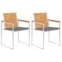 Sillas de jardín con cojines 2 uds madera maciza teca y acero de , Sillas de jardín - Ref: Foro24-3061516, Precio: 277,01 €, ...