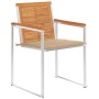 Sillas de jardín con cojines 2 uds madera maciza acacia y acero de , Sillas de jardín - Ref: Foro24-3061491, Precio: 264,14 €...
