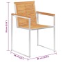 Sillas de jardín con cojines 2 uds madera maciza teca y acero de , Sillas de jardín - Ref: Foro24-3061523, Precio: 283,36 €, ...