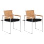 Sillas de jardín con cojines 2 uds madera maciza teca y acero de , Sillas de jardín - Ref: Foro24-3061537, Precio: 281,63 €, ...