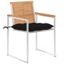 Sillas de jardín con cojines 2 uds madera maciza teca y acero de , Sillas de jardín - Ref: Foro24-3061537, Precio: 281,63 €, ...