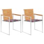 Sillas de jardín con cojines 2 uds madera maciza teca y acero de , Sillas de jardín - Ref: Foro24-3061528, Precio: 274,90 €, ...