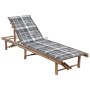 Tumbona de jardín con cojín bambú de , Tumbonas - Ref: Foro24-3061646, Precio: 181,66 €, Descuento: %