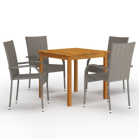 Juego de comedor para jardín 5 piezas gris de vidaXL, Conjuntos de jardín - Ref: Foro24-3067694, Precio: 301,47 €, Descuento: %