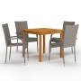 Juego de comedor para jardín 5 piezas gris de vidaXL, Conjuntos de jardín - Ref: Foro24-3067694, Precio: 301,47 €, Descuento: %