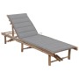 Tumbona de jardín con cojín bambú de , Tumbonas - Ref: Foro24-3061633, Precio: 191,97 €, Descuento: %