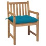 Sillas de jardín 2 uds madera de teca con cojines azul claro de , Sillas de jardín - Ref: Foro24-3062749, Precio: 294,32 €, D...